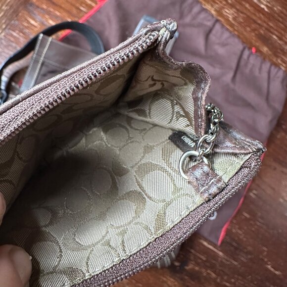 Vintage Coach Y2K Brown Leather Shoulder Bag With Dust Bag - Picture 10 of 15